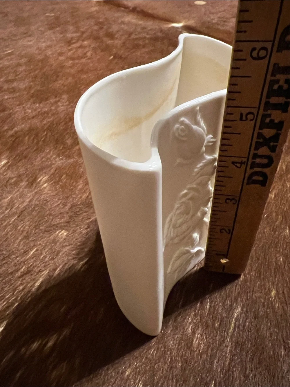 Vtg SHAFFORD ORIGINAL Japan Porcelain White Embossed Vase